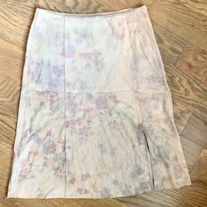 Authentic Moschino soft leather floral skirt